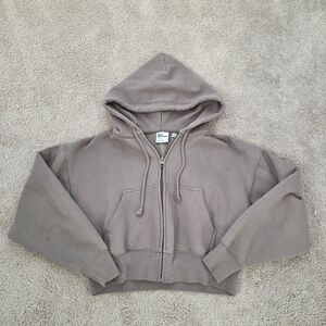 Aritzia TNA Cropped Brown Hoodie Size Xs